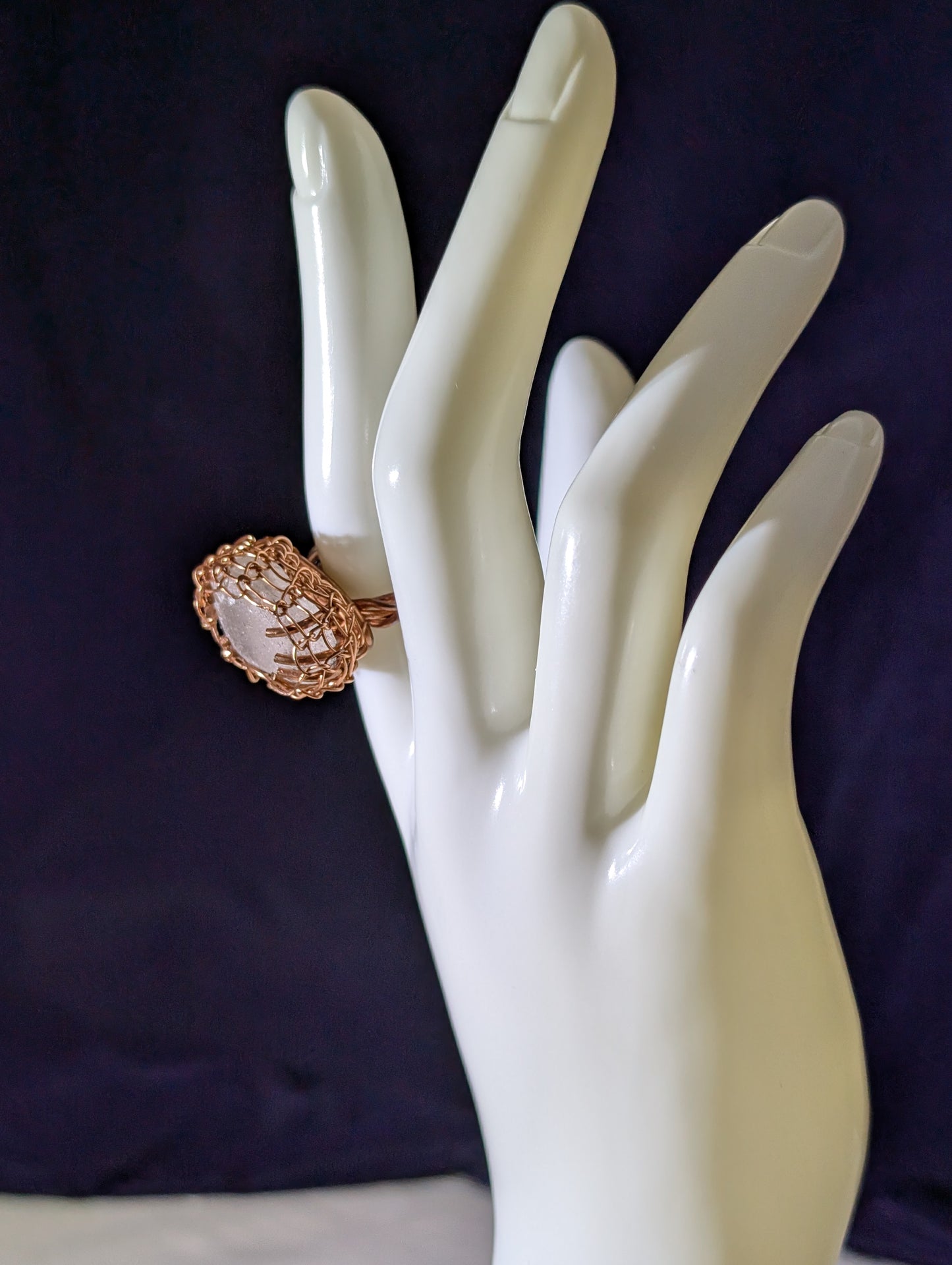 Copper Beach Glass Ring