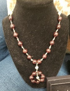 Garnet & Pearl Necklace