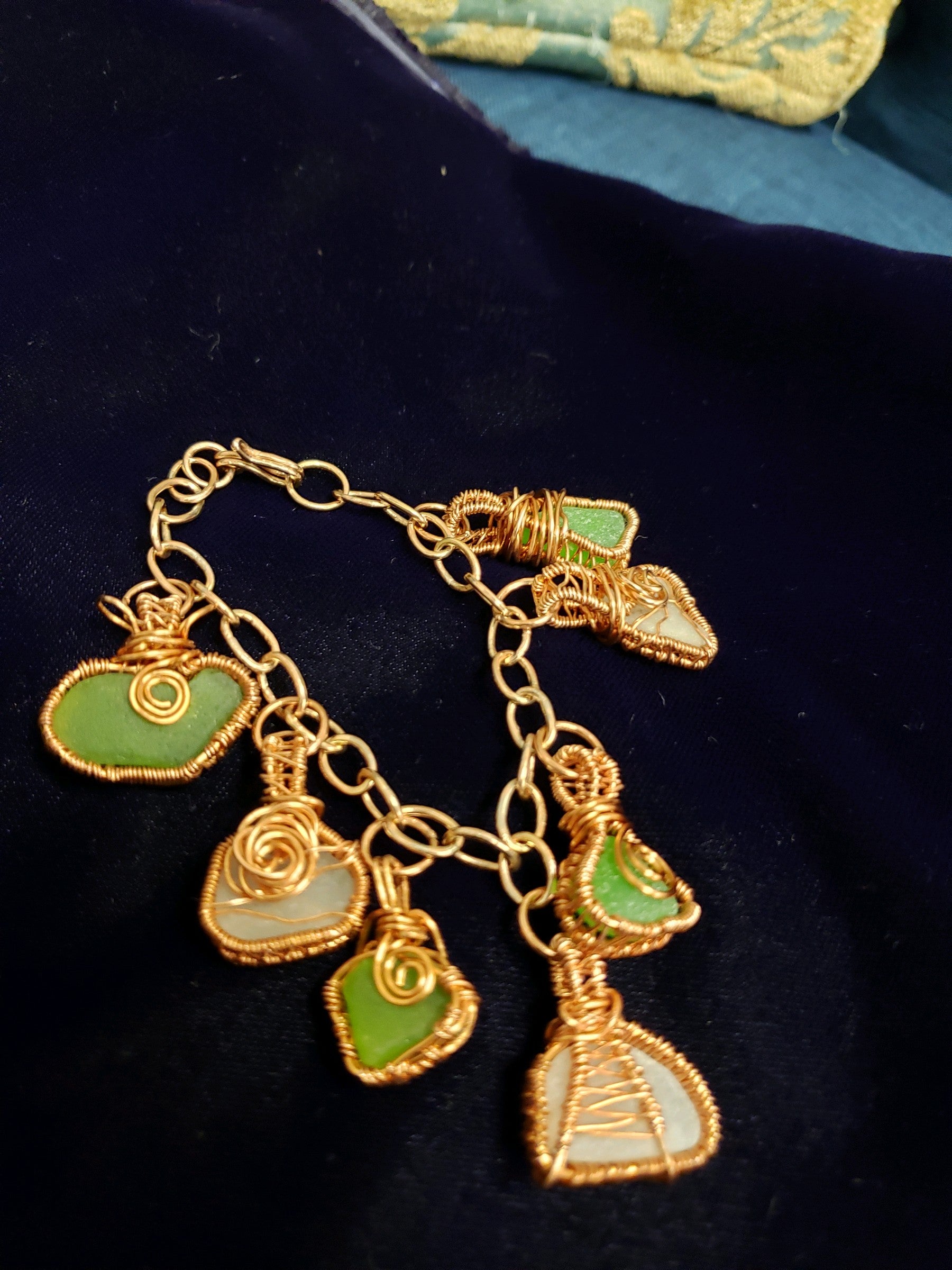 Sea Glass charm bracelet 