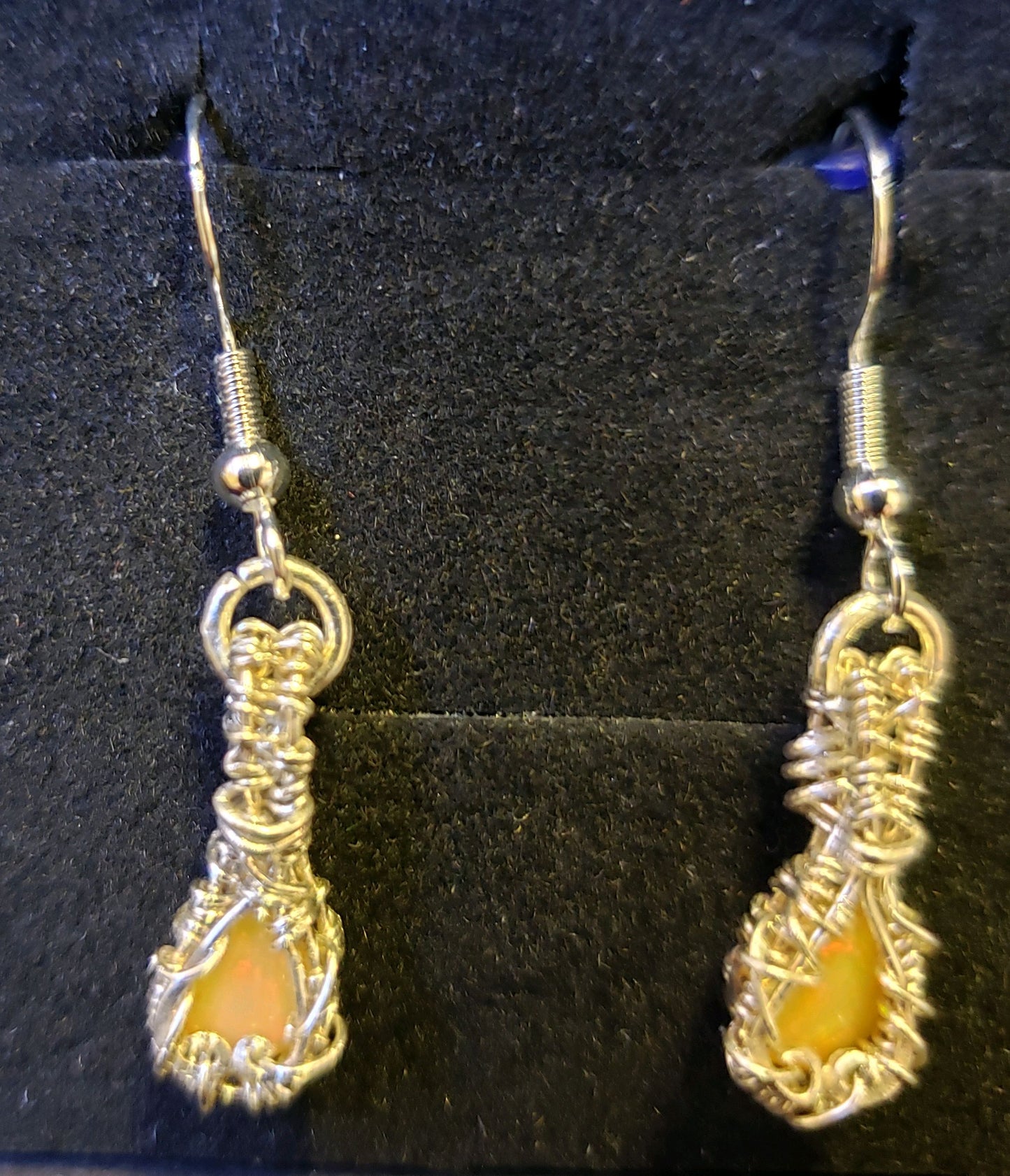 Ethiopian White Opal Earrings