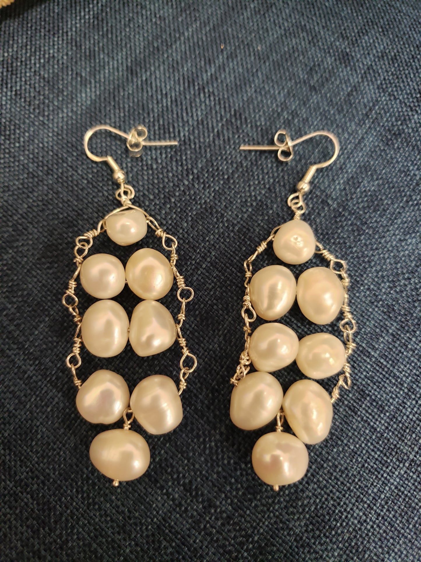 Sterling Silver Baroque Pearl Earrings