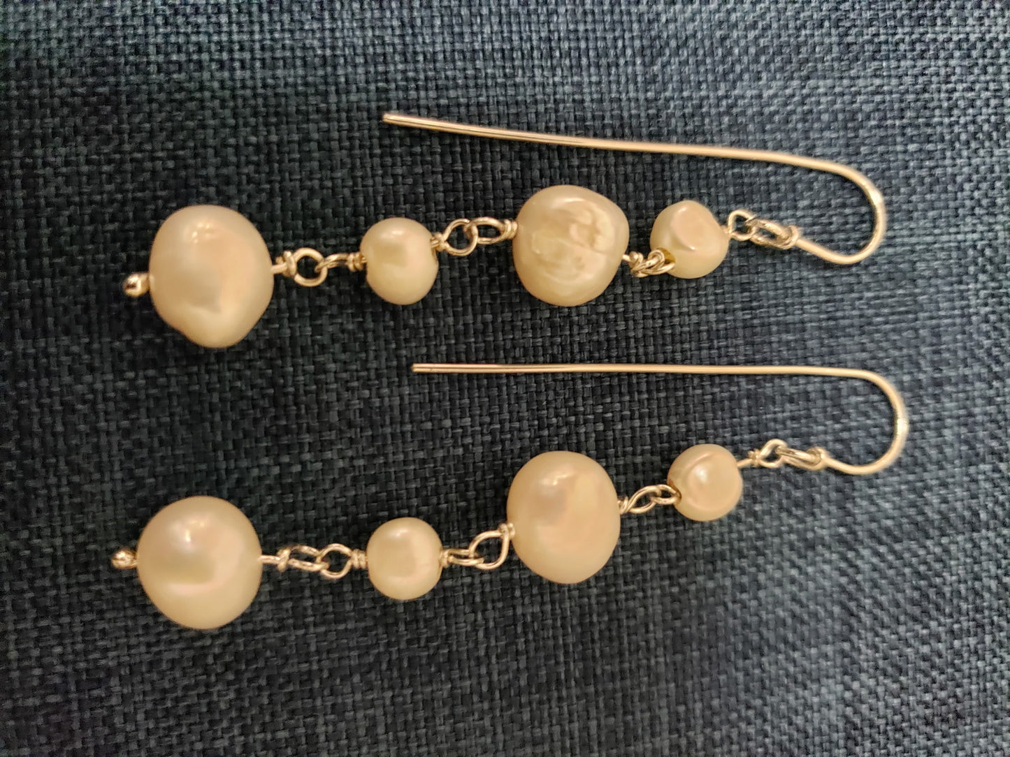Sterling Silver Baroque Pearl Earrings