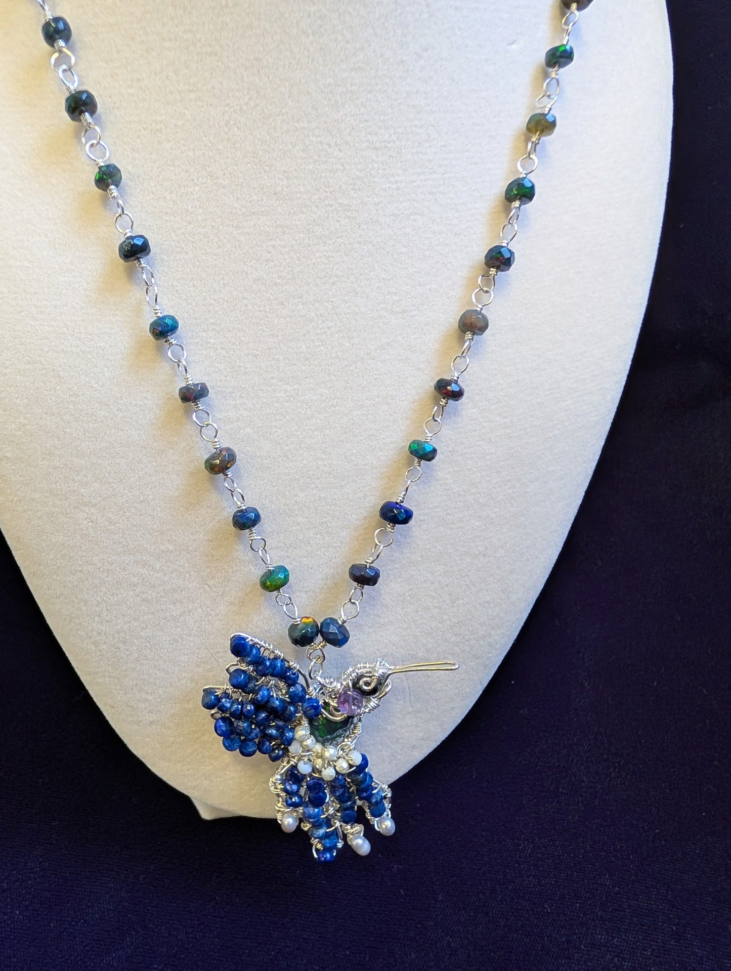 Humming Bird Necklace 925 Sterling Silver