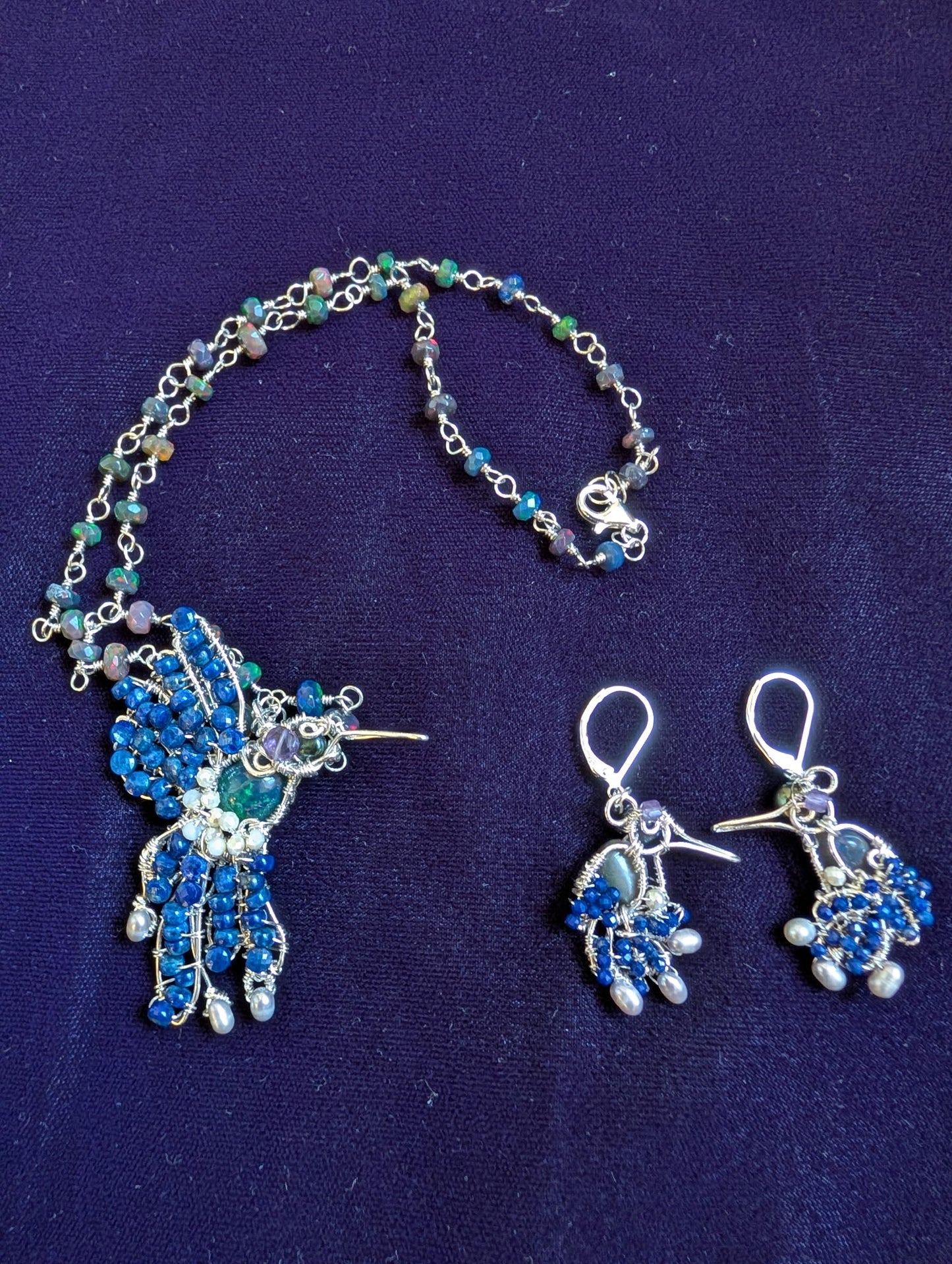 Humming Bird Necklace 925 Sterling Silver