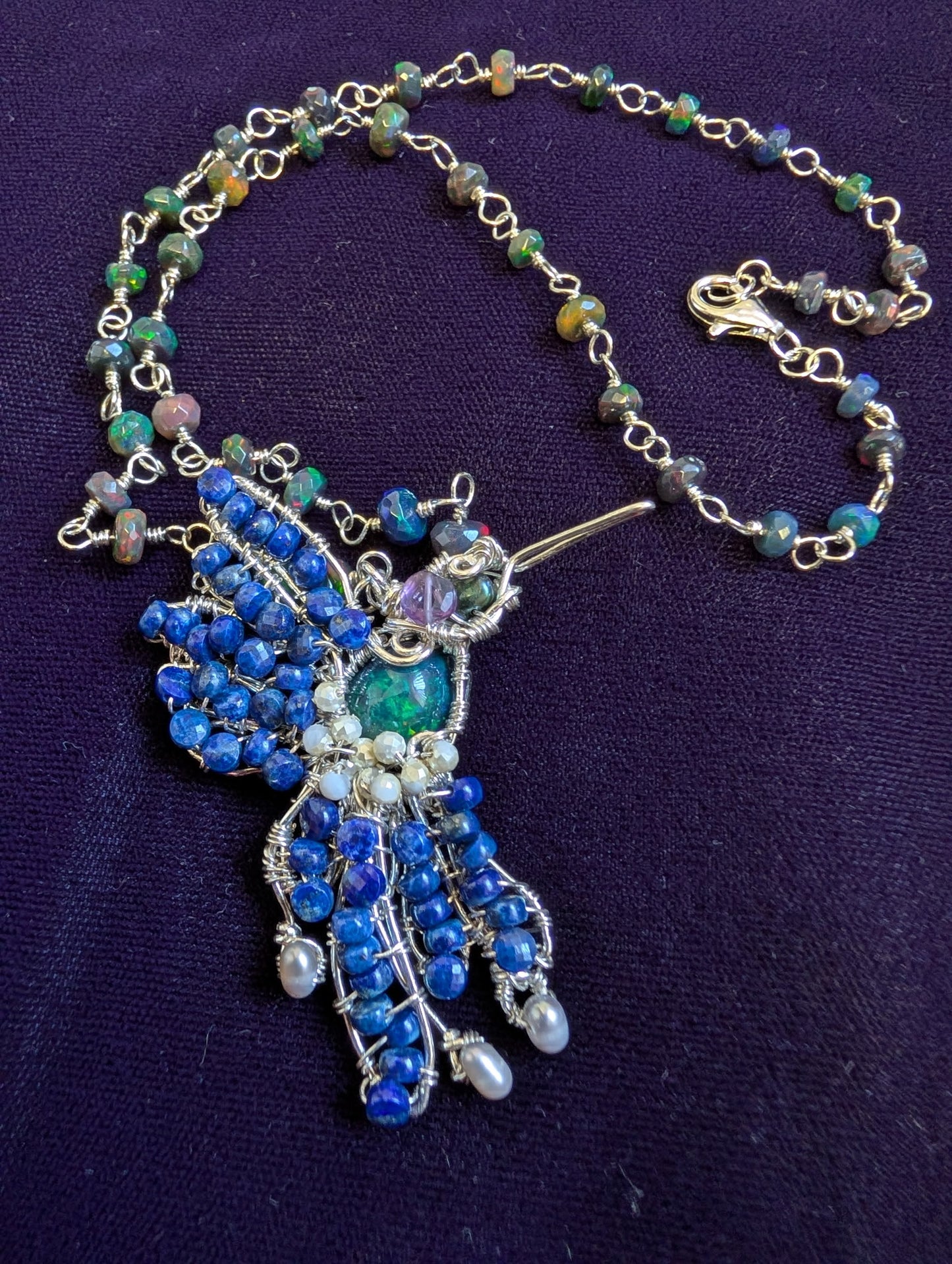 Humming Bird Necklace 925 Sterling Silver