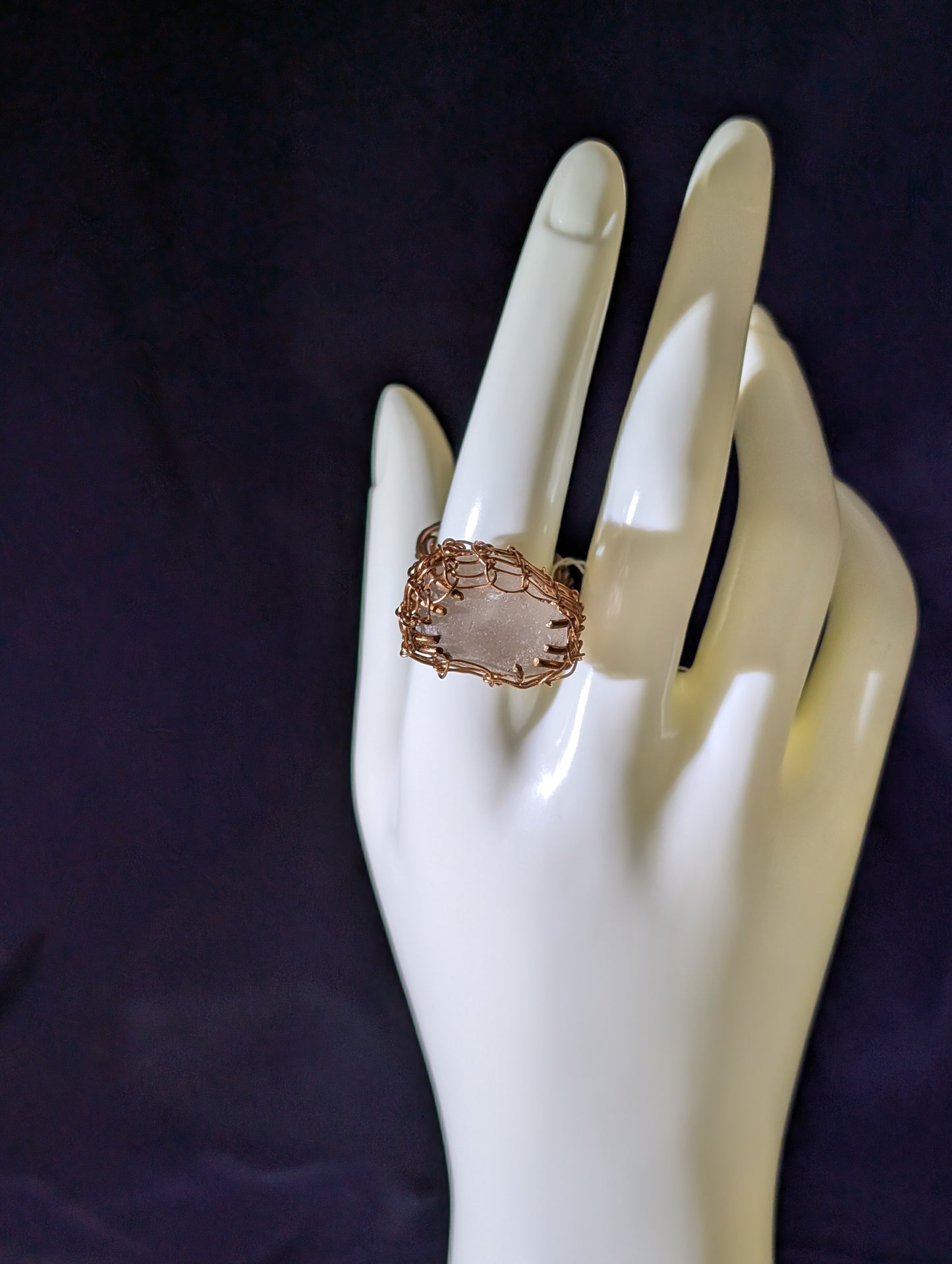 Copper Beach Glass Ring