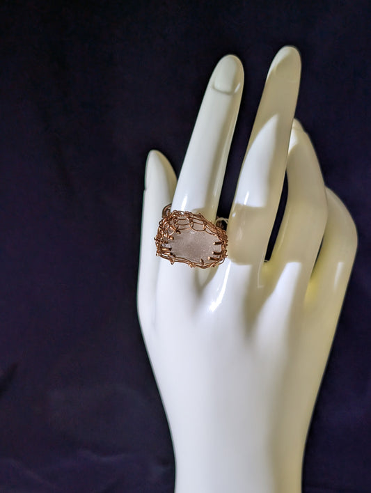 Copper Beach Glass Ring