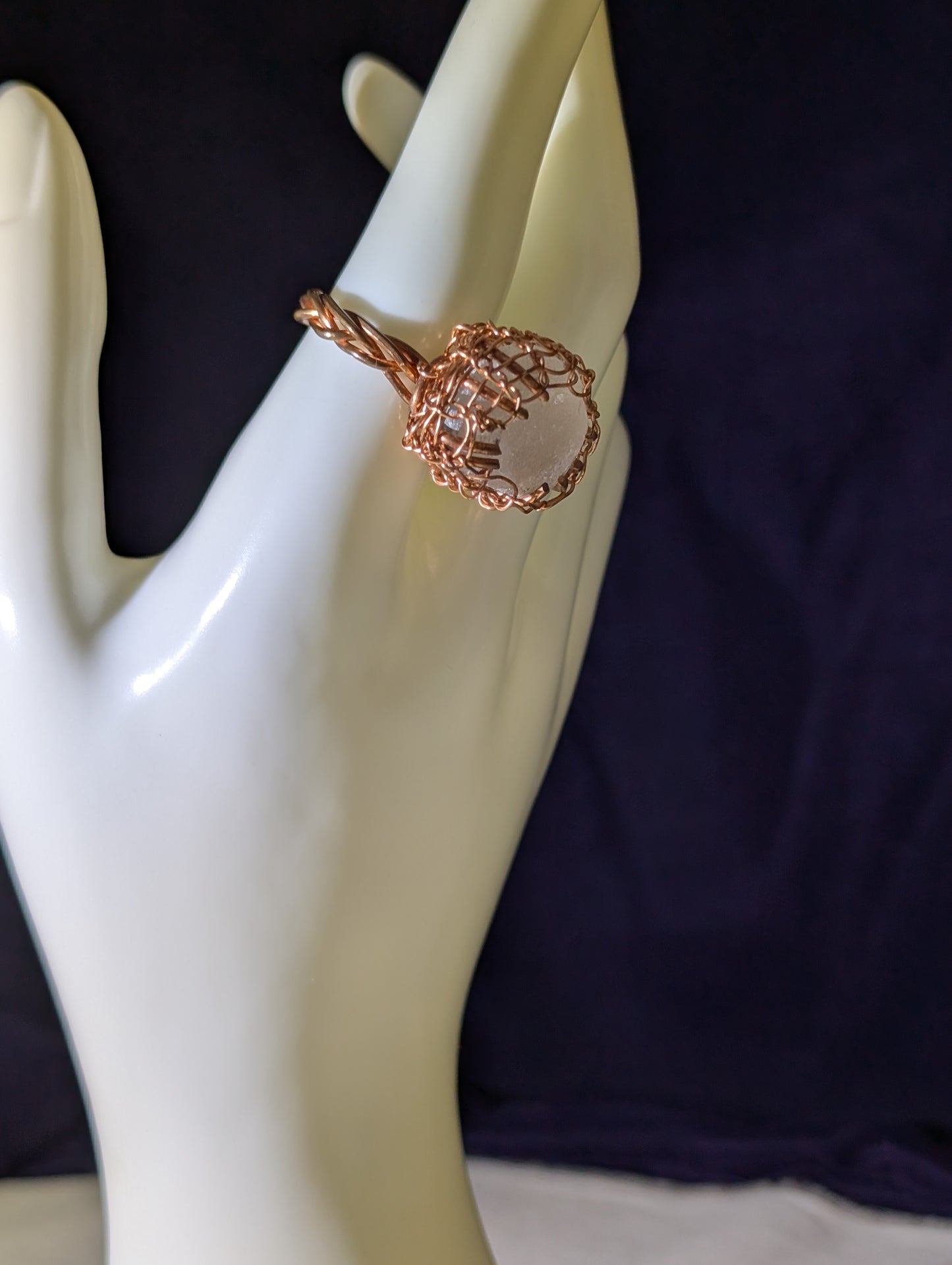 Copper Beach Glass Ring