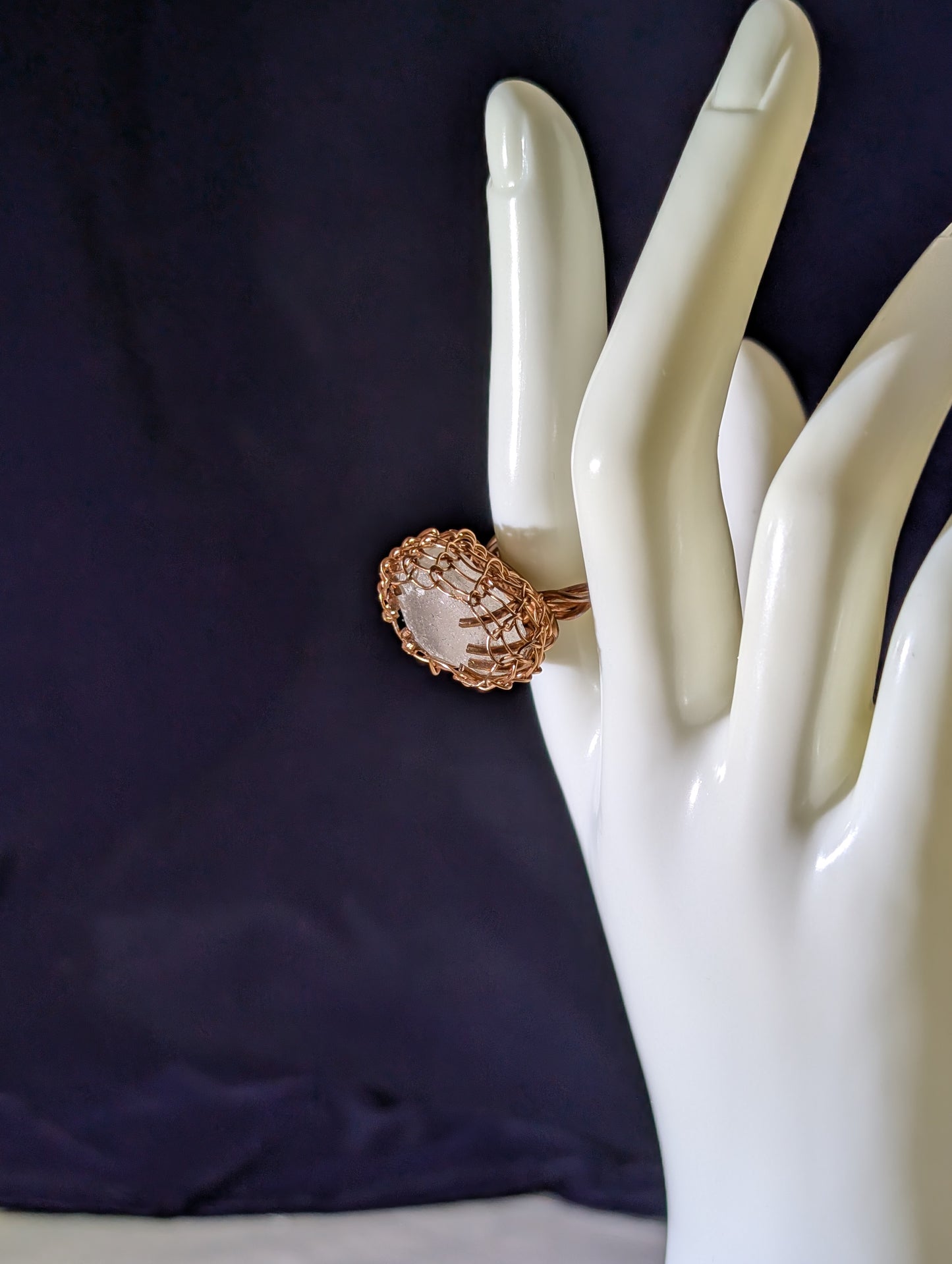 Copper Beach Glass Ring