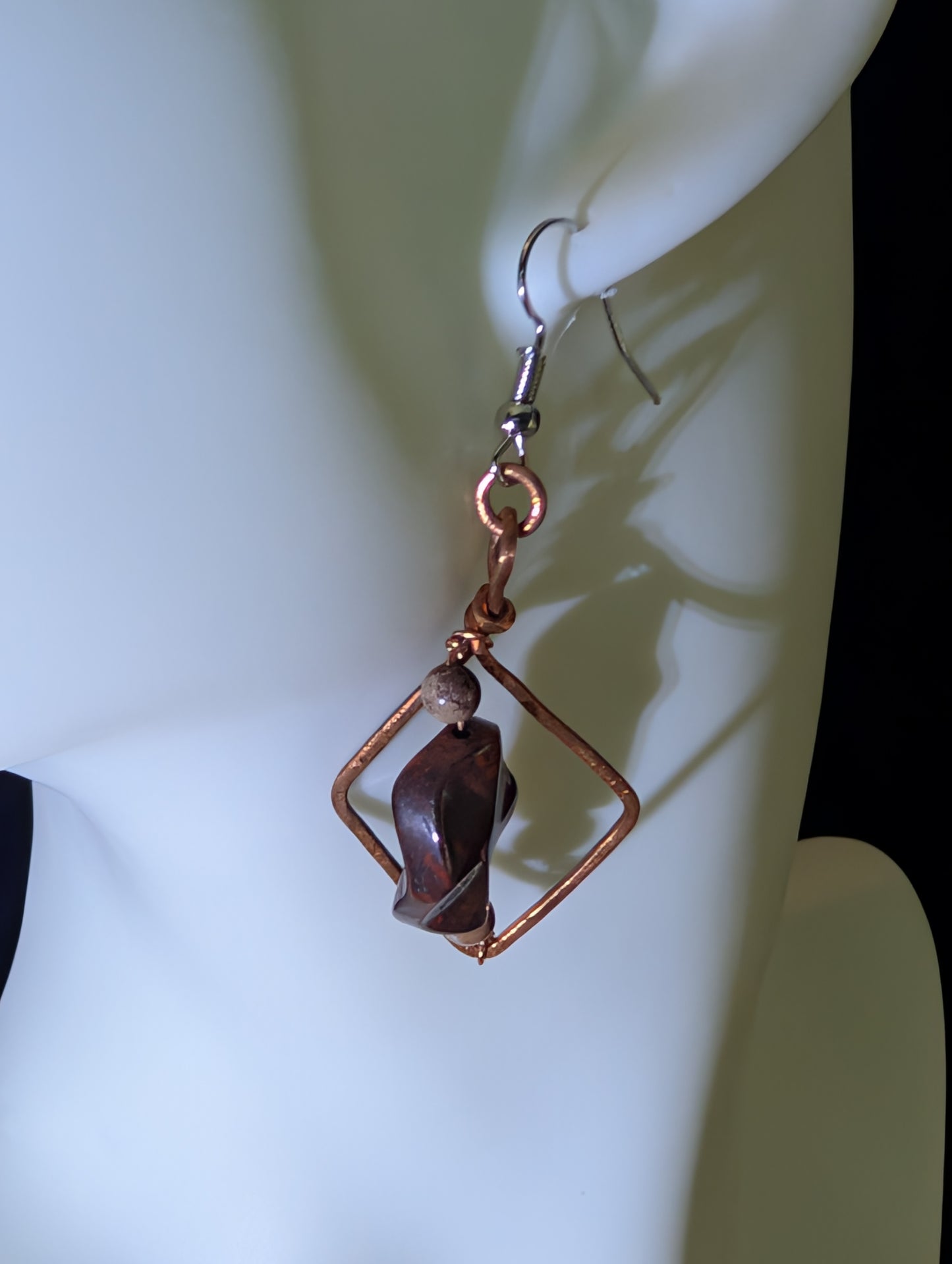 Copper Diamond Jasper Earrings