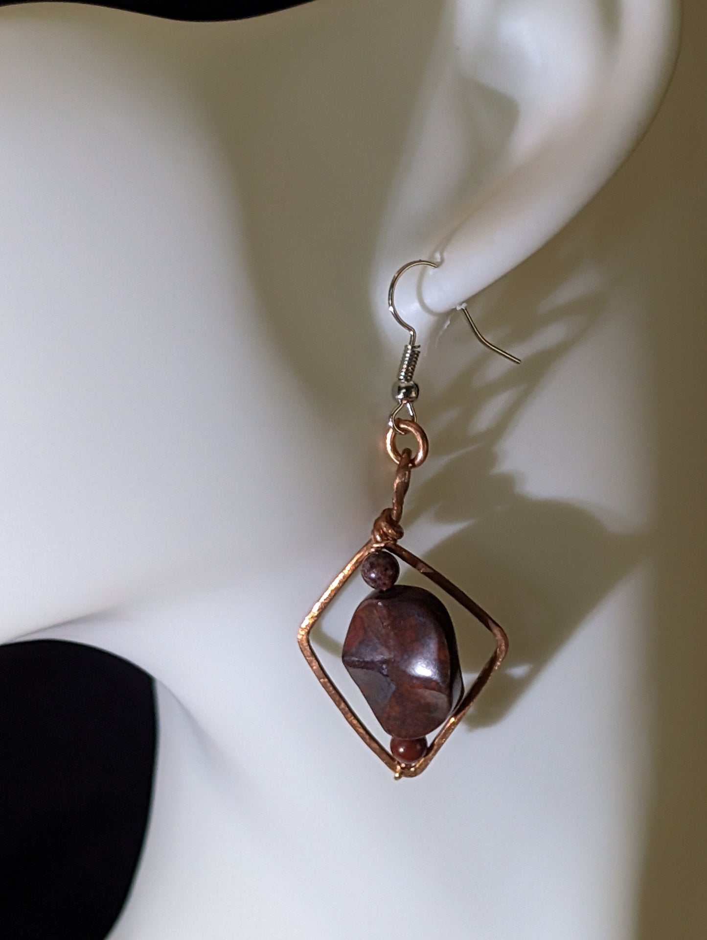 Copper Diamond Jasper Earrings