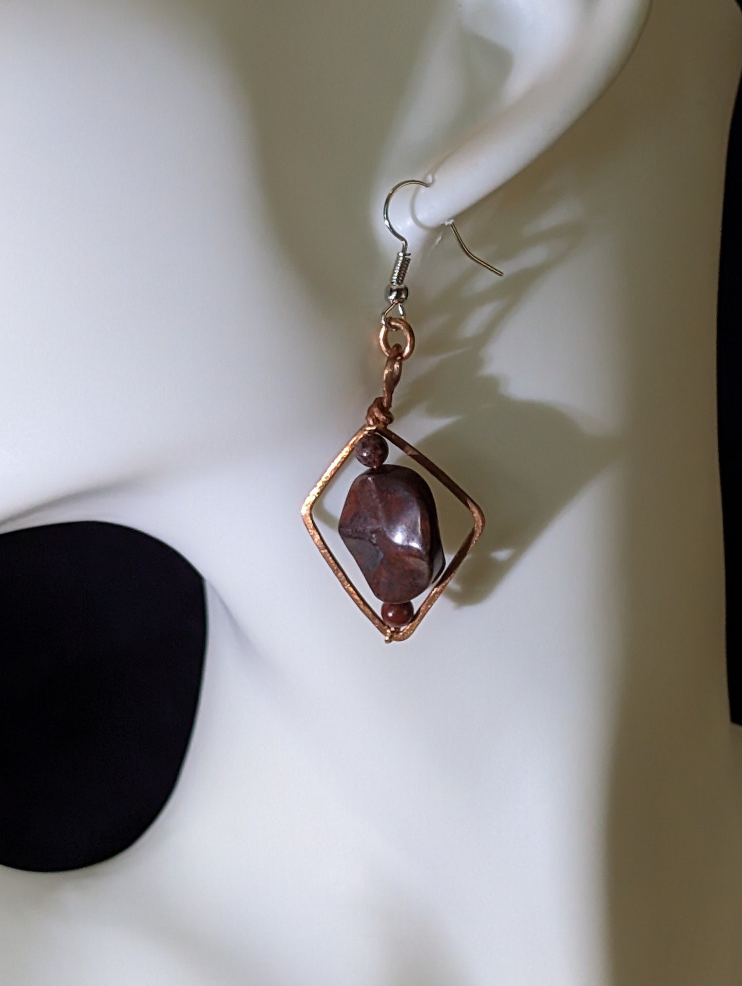 Copper Diamond Jasper Earrings