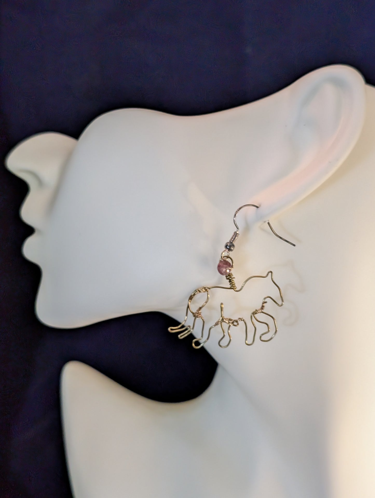 White Tourmaline Pony Earrings