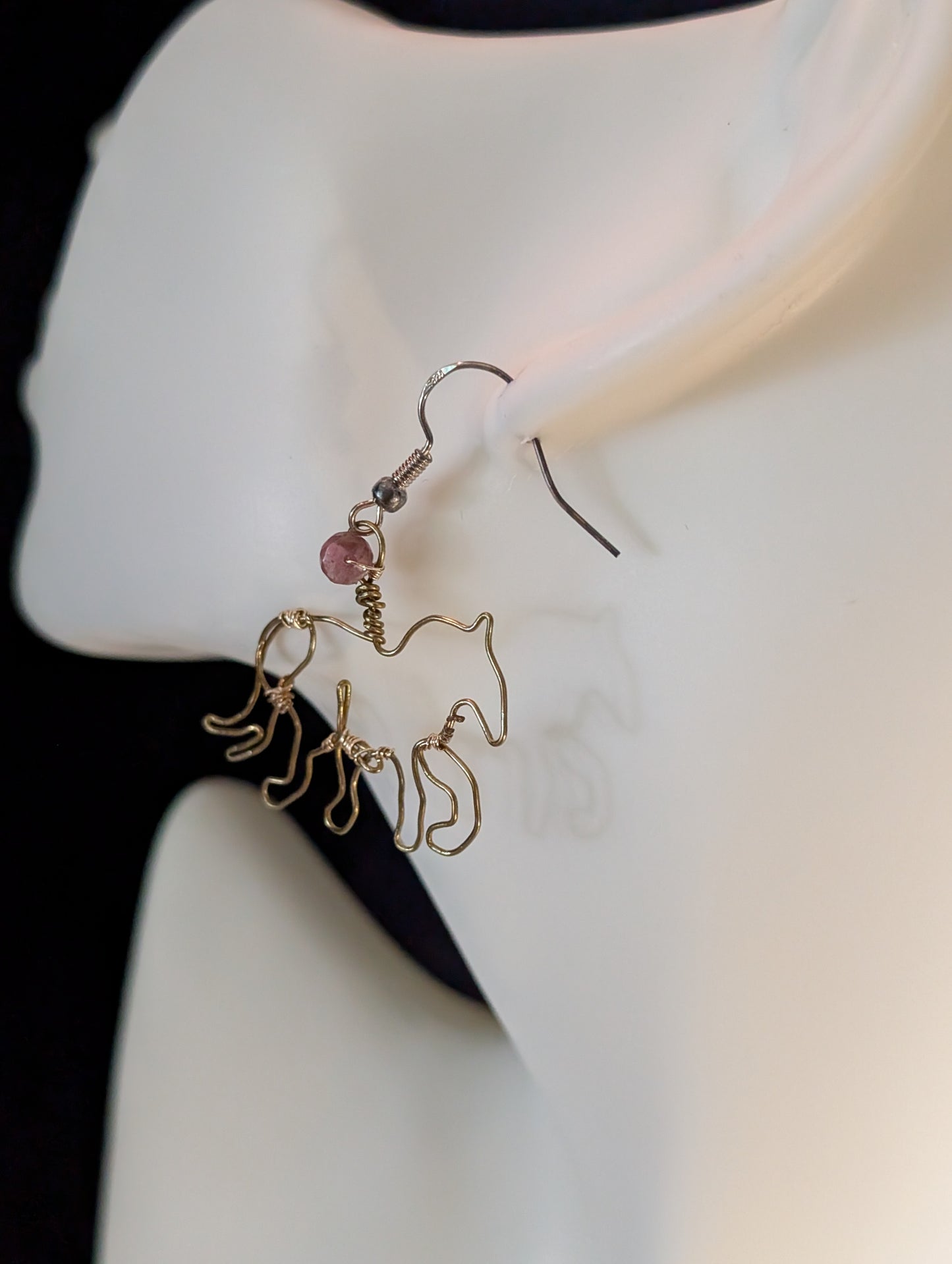 White Tourmaline Pony Earrings