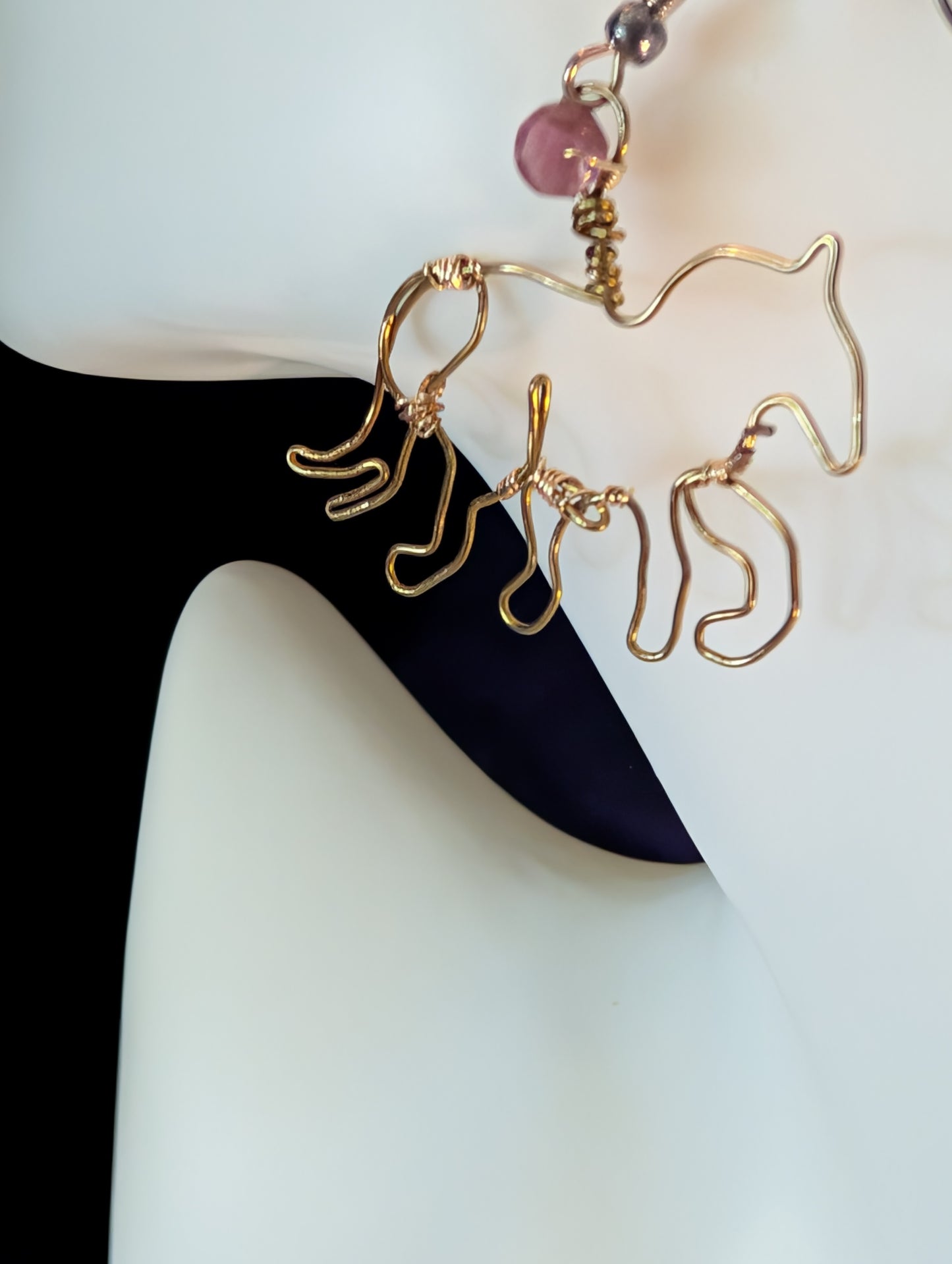 White Tourmaline Pony Earrings
