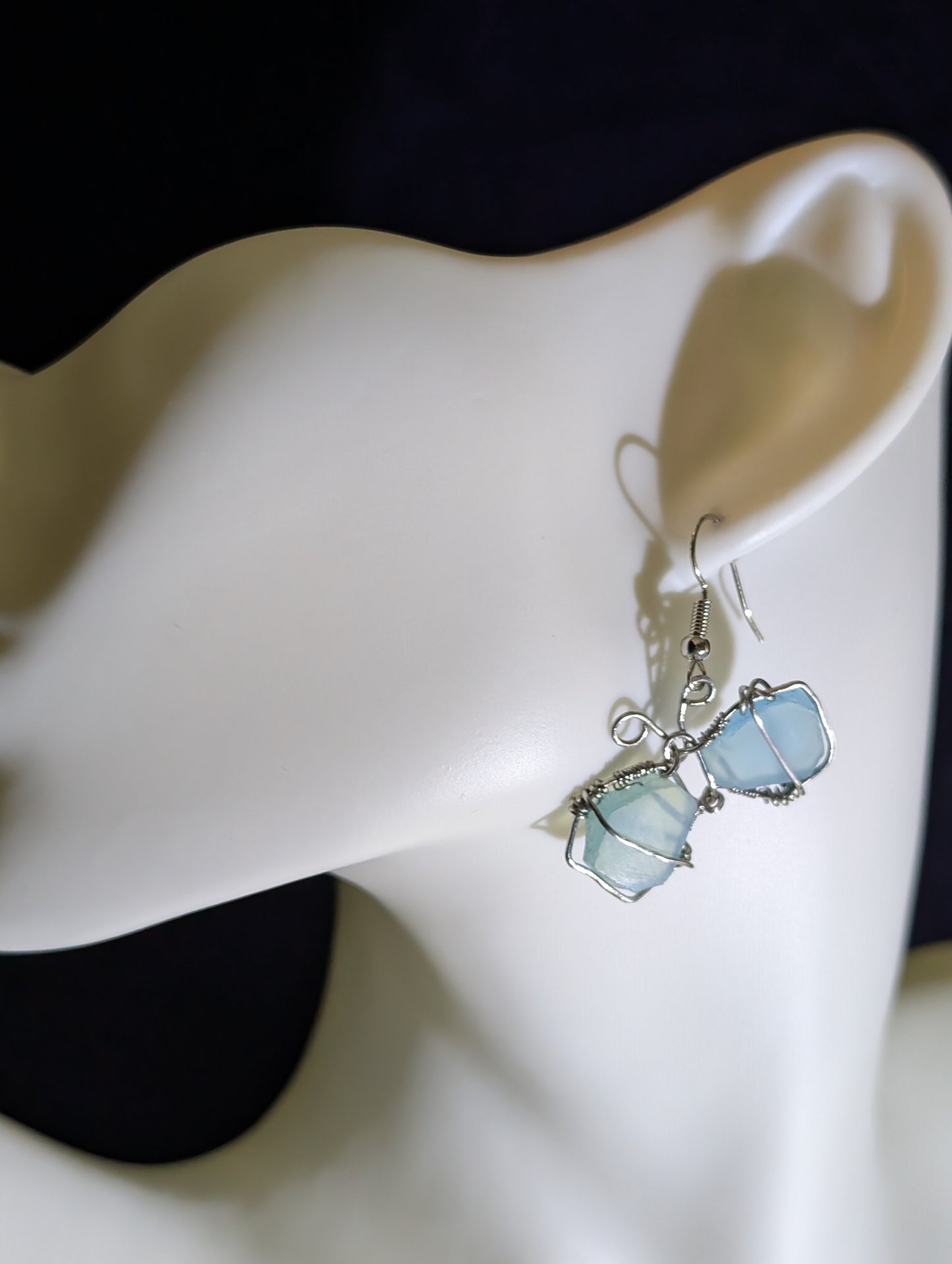 Chalcedony Butterfly Earrings