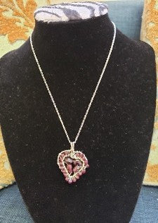 Rhodolite Garnet Heart Pendant