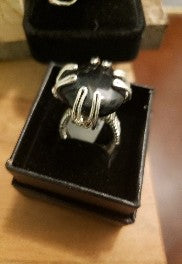 Black Onyx Prong-Set Wire-Wrap Ring
