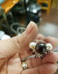 Garnet & Pearl Ring