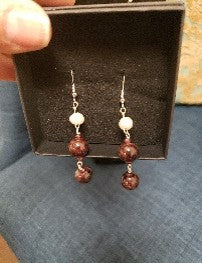 Garnet & Pearl Earrings